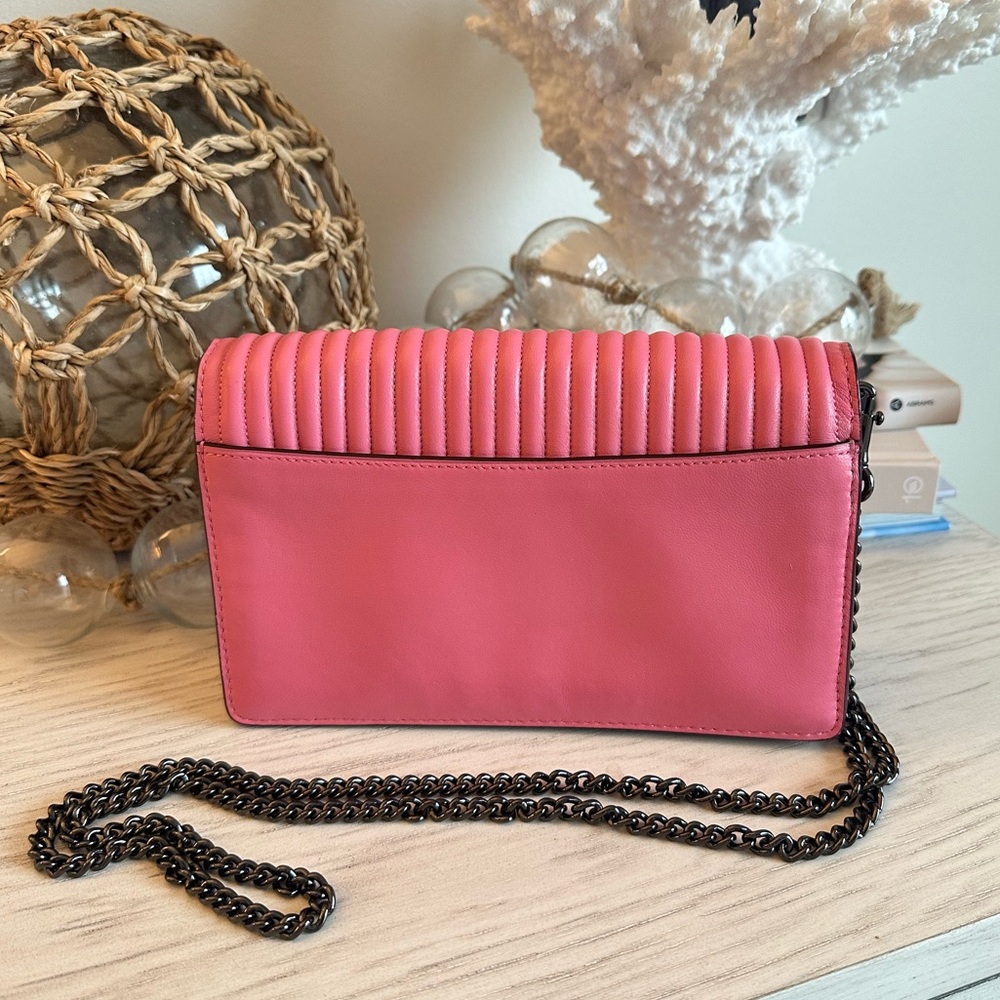 Coach 1941 Dinky Pink Multi Foldove Colorblock Quilted Leather w/ Rivets - Picture 5 of 17